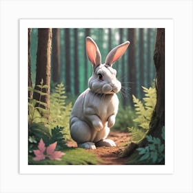 Rabbit In The Woods 7 Art Print