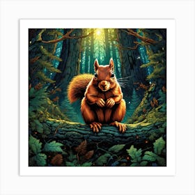 Squirrel In The Forest 173 Art Print