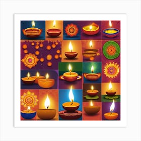 Diwali Lights Vector Art Print