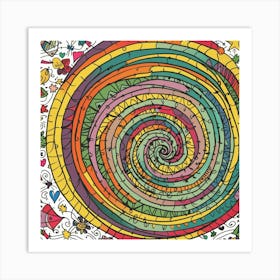 Spiral Doodle Art Print