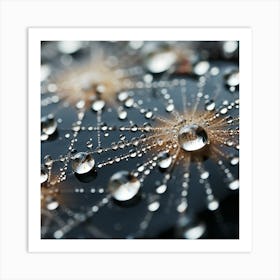 Spider Web Droplets Art Print