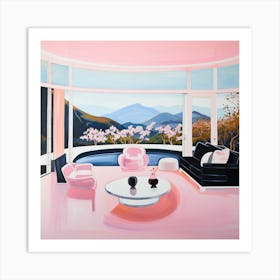 Pink Living Room 1 Art Print