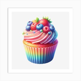 Rainbow Cupcake 2 Art Print