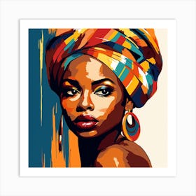 African Woman With Turban 2 Art Print