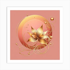 Golden Flower 2 Art Print