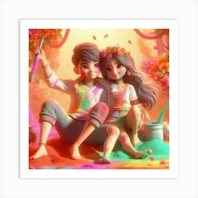 Holi 21 Art Print