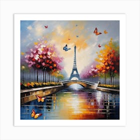 Paris With Butterflies 63 Art Print