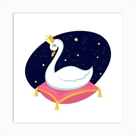 Swan With Crown Art Print