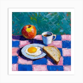 Continental Breakfast Pastel Checkerboard 4 Art Print