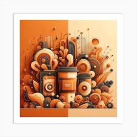 Abstract coffee Art Print