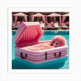 Pink Suitcase floaty Art Print