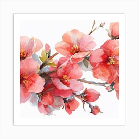 Watercolor Cherry Blossoms 3 Art Print