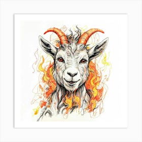 Goat On Fire 33 Art Print