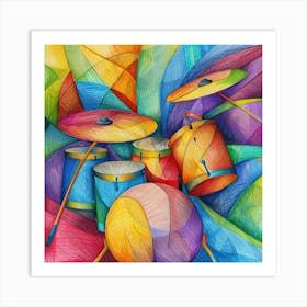 Colorful Drums Art Print