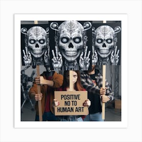 Positive No To Human Art Art Print