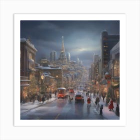 Christmas city Art Print