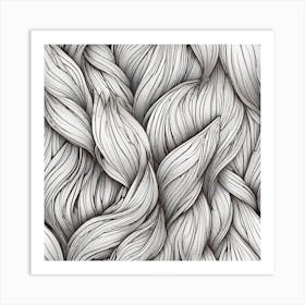 Abstract Wavy Hair Art Print