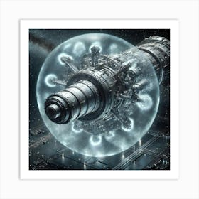 A High Tech, Sci Fi Depiction Of A Massive Orbital 1 Art Print