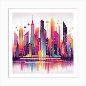 City Skyline Canvas Art Art Print