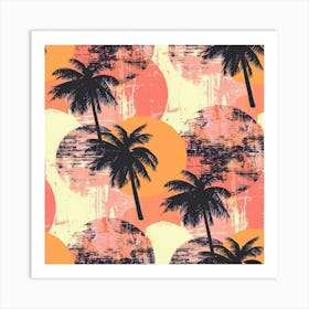 Grunge Palms (7) Art Print
