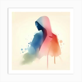 Woman In Hoodie Art Print