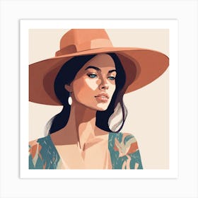 Woman In A Hat 13 Art Print