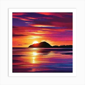 Sunset Over The Ocean 19 Art Print