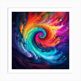 Rainbow Spiral into the Abyss Art Print