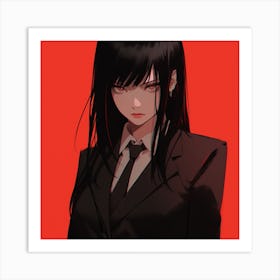 Anime Girl With Black Hair 5 Art Print