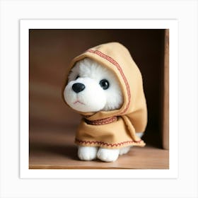 Flux Schnell A Soft Plush And Endearing White Dog Doll With A Poster