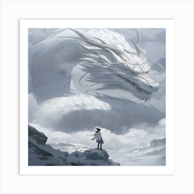 White Dragon Art Print