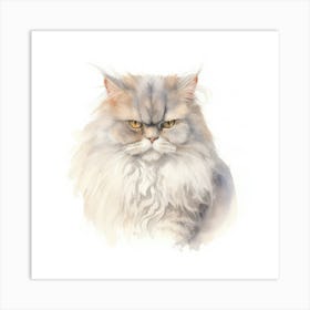 Selkirk Rex Longhair Cat Portrait Art Print