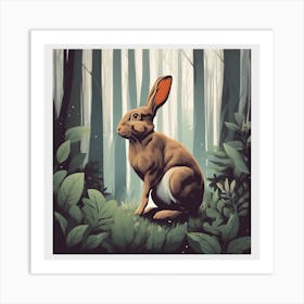 Rabbit In The Forest 128 Art Print