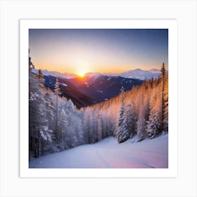 Sunrise In The Mountains 8 Art Print