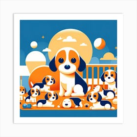 Beagles Art Print