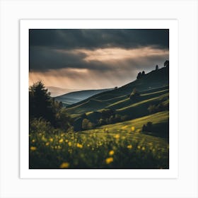 Sunset In The Mountains 2 Art Print