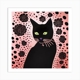Adorable Black Cat Art Print