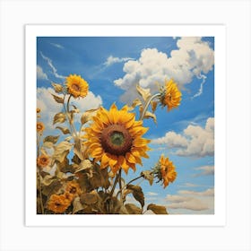 Sunflowers In The Sky Art Print