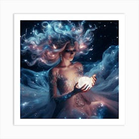 Girl Holding A Star Art Print