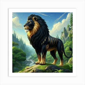 Lion In The Forest 71 Art Print