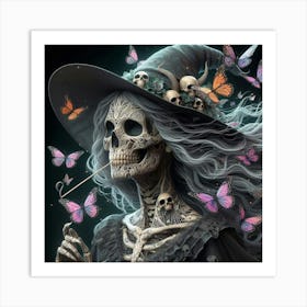 Witch Skeleton Art Print