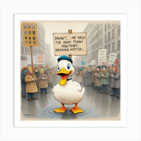 Don'T Face The Funny Duck Art Print