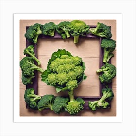 Broccoli In A Frame 13 Art Print