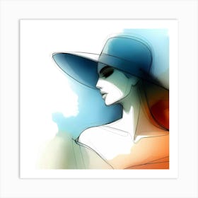 Woman In A Hat 4 Art Print