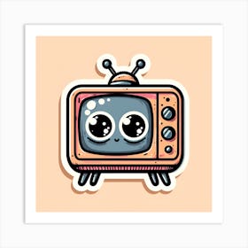 Cartoon Tv Sticker 1 Art Print