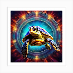 Turtle In Space Art Print