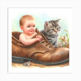 Baby In A Shoe 1 Art Print