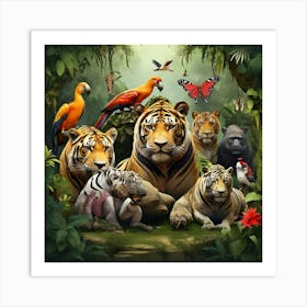 Tiger In The Jungle Art Print