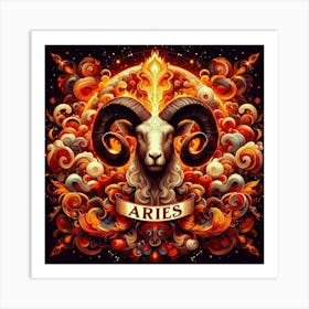 Aries Zodiac Sign, Fire Element, The Ram  Art Print