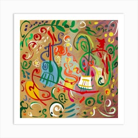 Abstract Music Painting Art Print